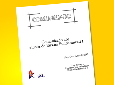 Comunicado Ensino Fundamental  I