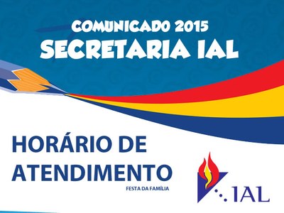 HORÁRIO DE ATENDIMENTO  SECRETARIA IAL