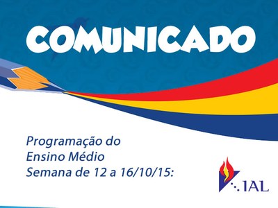 Programação do Ensino Médio :: semana de 12 a 16/10/15: